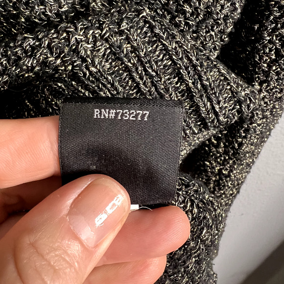 Rock & Republic Women Lg Sweater Shiny Metallic Glitter Chunky Grunge Whimsigoth - Picture 6 of 11